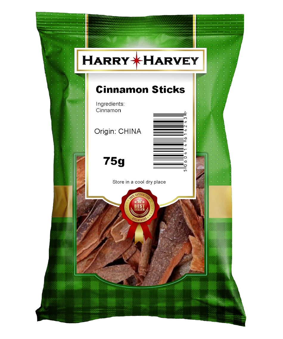 75g Harry Harvey Cinnamon Sticks | Cassia Bark