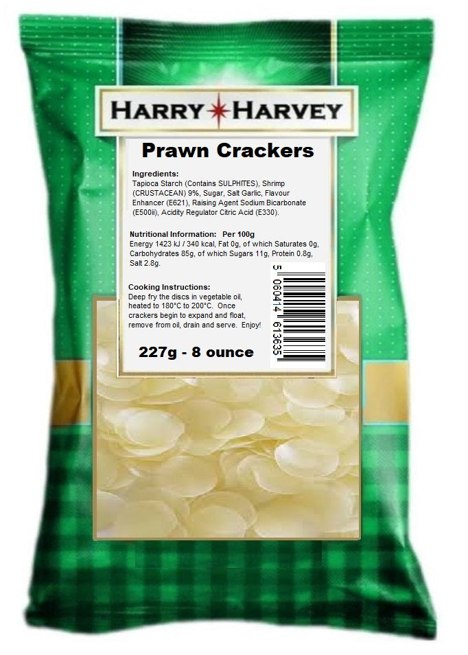 12 x 227g Prawn Crackers Uncooked - Harry Harvey - Harry Harvey